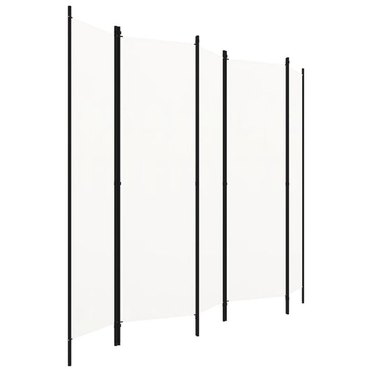 vidaXL Διαχωριστικό Δωματίου με 5 Πάνελ Λευκό 250 x 180 εκ.