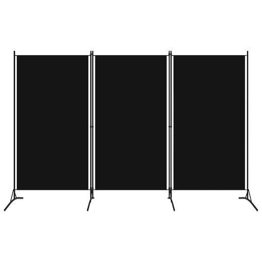 vidaXL Διαχωριστικό Δωματίου με 3 Πάνελ Μαύρο 260 x 180 εκ.