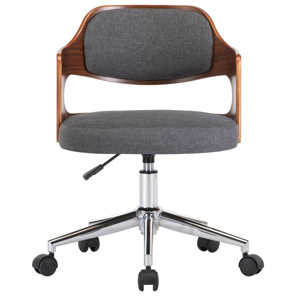 vidaXL Καρέκλες Τραπεζαρίας Περιστρ. 2 τεμ. Γκρι Λυγ. Ξύλο/Συνθ. Δέρμα