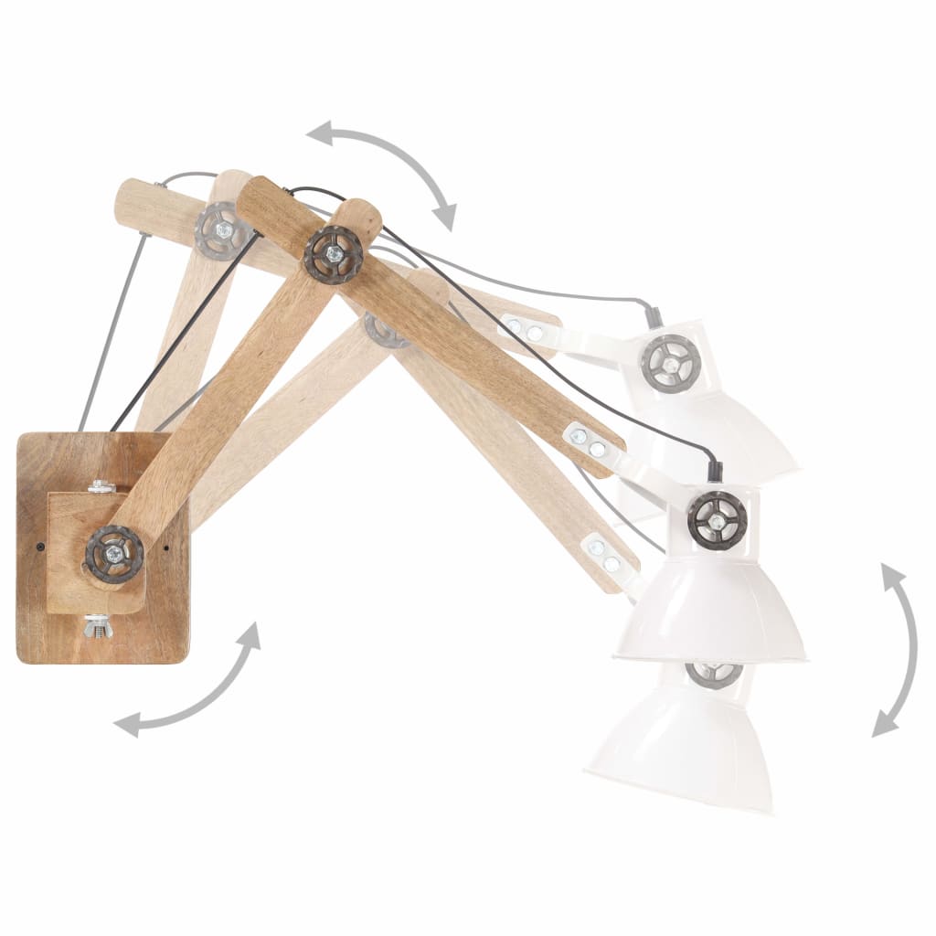 vidaXL Φωτιστικό Τοίχου Industrial Λευκό Στρογγυλό E27