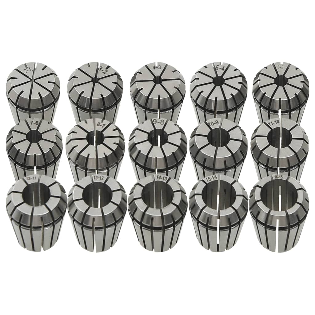 vidaXL Τσιμπίδια Collet Φρέζας Σετ 15 τεμ. ER25