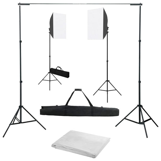 vidaXL Κιτ Φωτισμού Φωτογραφικού Στούντιο με Softbox και Φόντο
