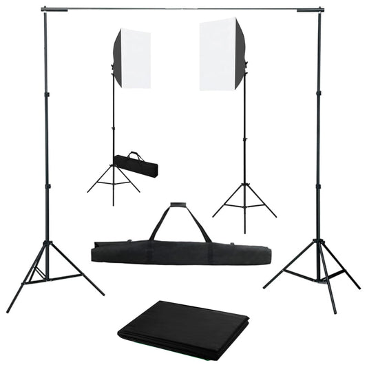 vidaXL Κιτ Φωτισμού Φωτογραφικού Στούντιο με Softbox και Φόντο