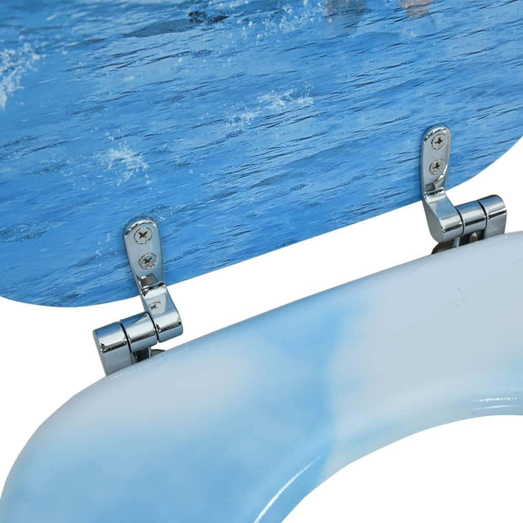 vidaXL Κάλυμμα Λεκάνης με Καπάκι Σχέδιο Πιγκουίνοι από MDF