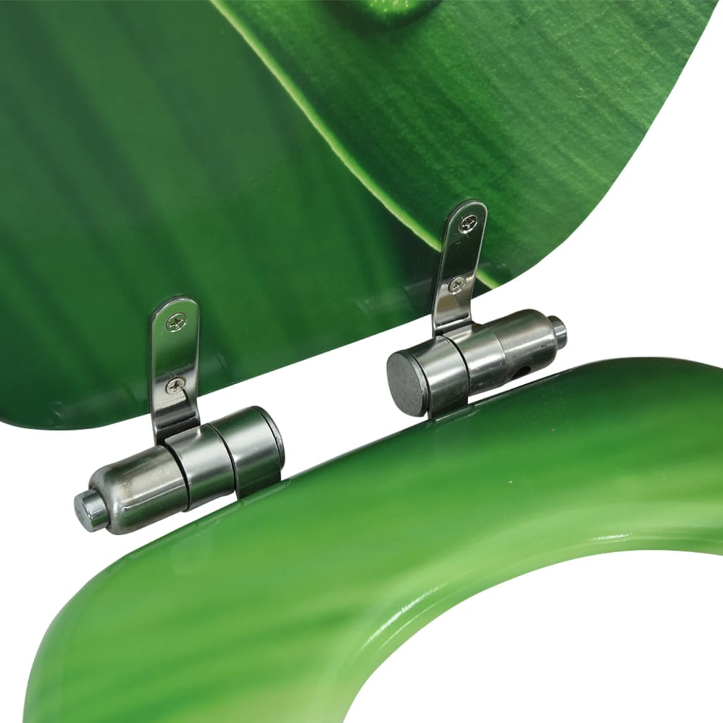 vidaXL Κάλυμμα Λεκάνης Καπάκι Soft Close Σχέδιο Σταγόνες Πράσινο MDF