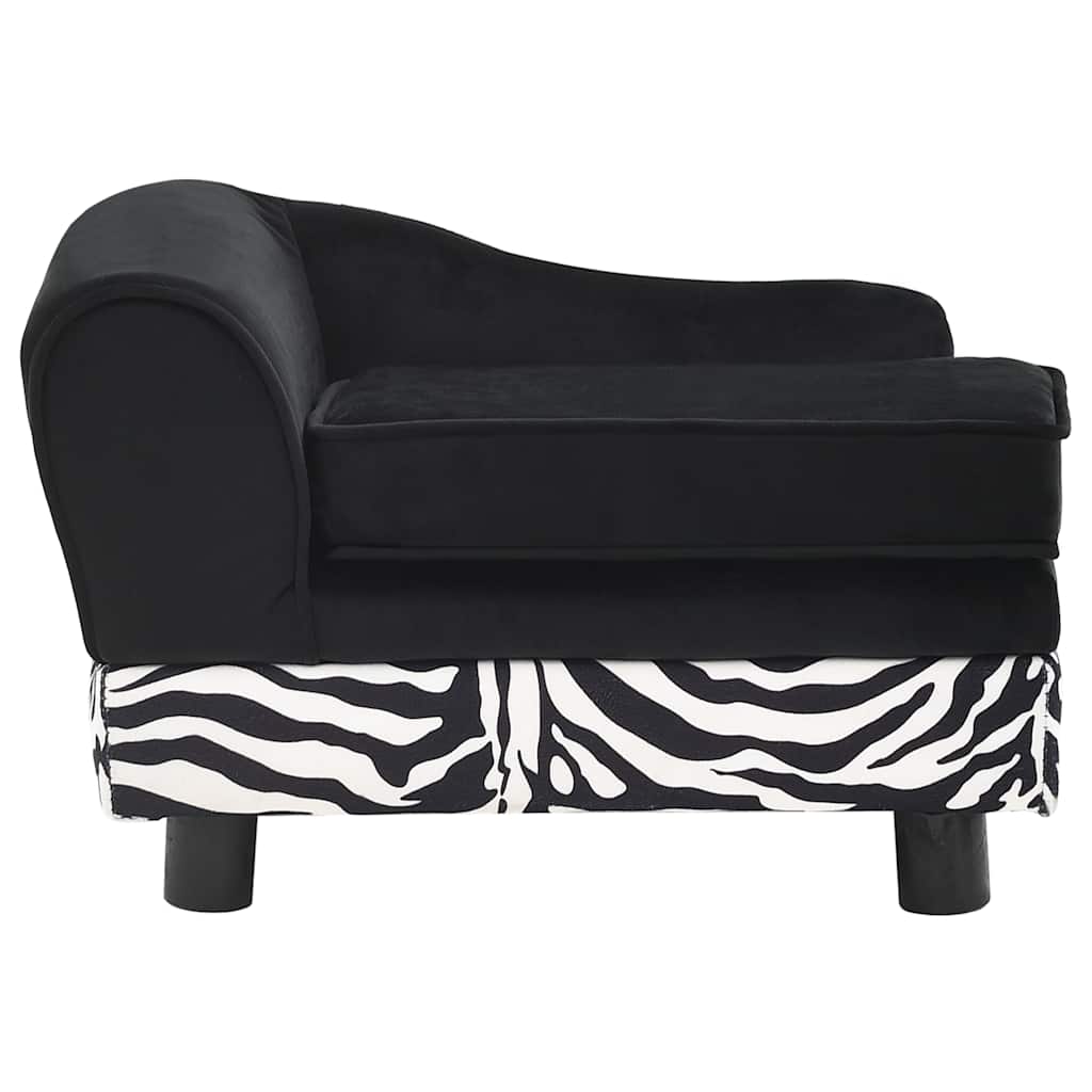 vidaXL Καναπές - Κρεβάτι Σκύλου Μαύρος 57 x 34 x 36 εκ. Βελουτέ