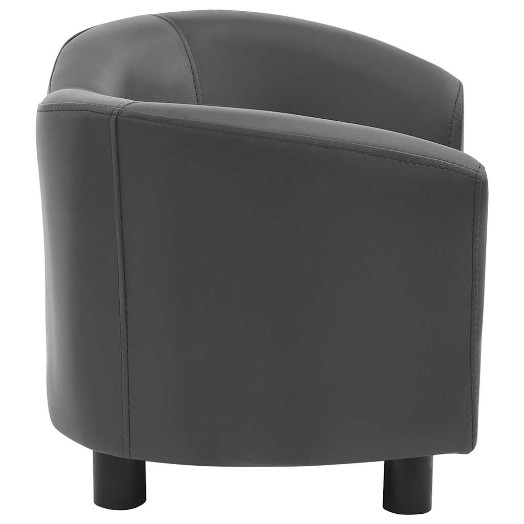 vidaXL Καναπές-Κρεβάτι Σκύλου Γκρι 67x41x39 εκ. από Συνθετικό Δέρμα