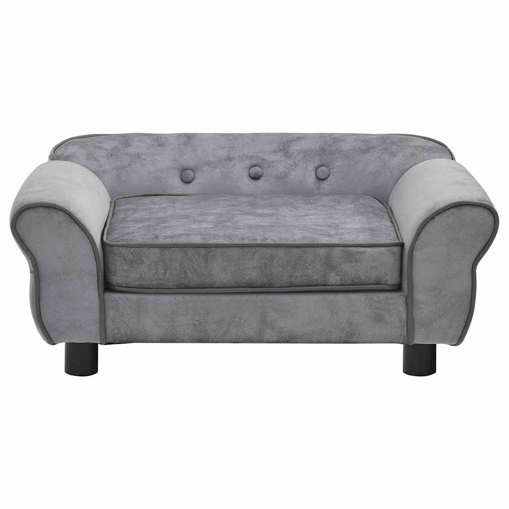 vidaXL Καναπές - Κρεβάτι Σκύλου Γκρι 72 x 45 x 30 εκ. Βελουτέ