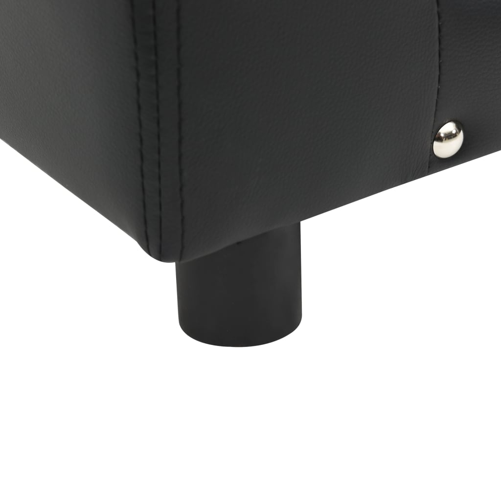 vidaXL Καναπές-Κρεβάτι Σκύλου Μαύρο 81x43x31 εκ. Βελουτέ/Συνθετ. Δέρμα