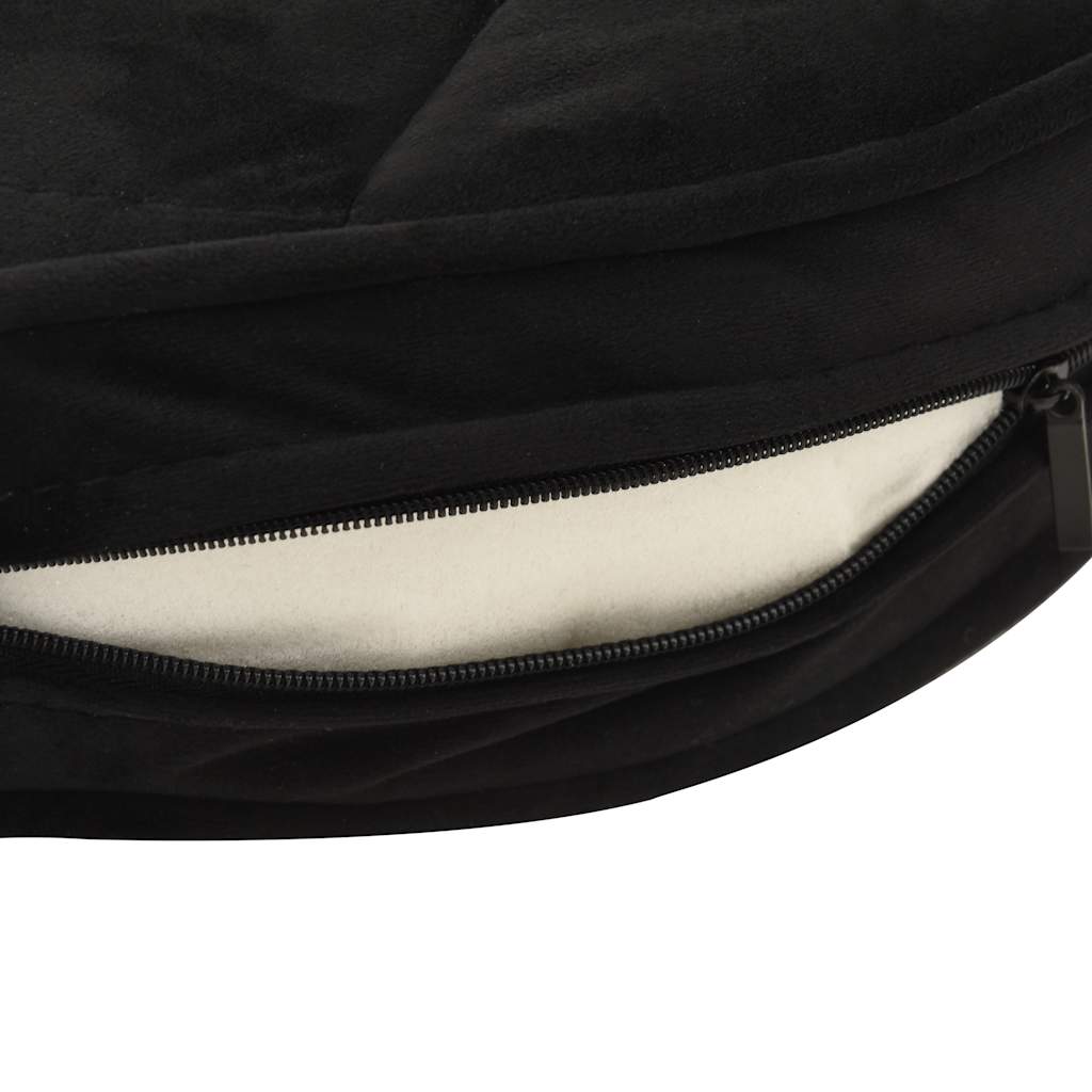 vidaXL Καναπές-Κρεβάτι Σκύλου Μαύρο 48x48x32 εκ. Βελουτέ/Συνθετ. Δέρμα