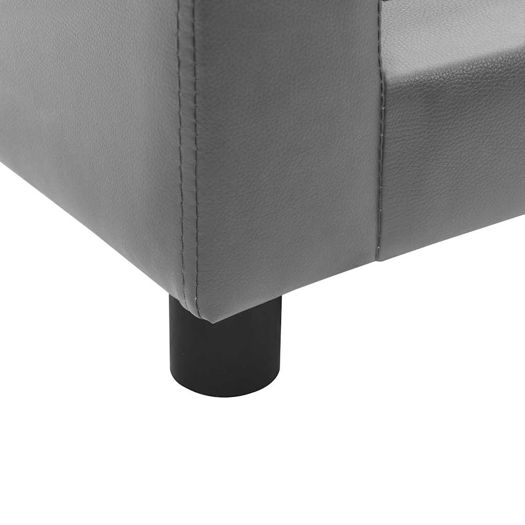 vidaXL Καναπές-Κρεβάτι Σκύλου Γκρι 60x43x30 εκ. Βελουτέ/Συνθετ. Δέρμα