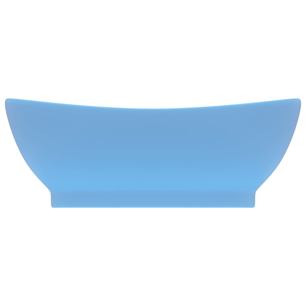 vidaXL Νιπτήρας με Υπερχείλιση Οβάλ Γαλάζιο Ματ 58,5x39 εκ. Κεραμικός