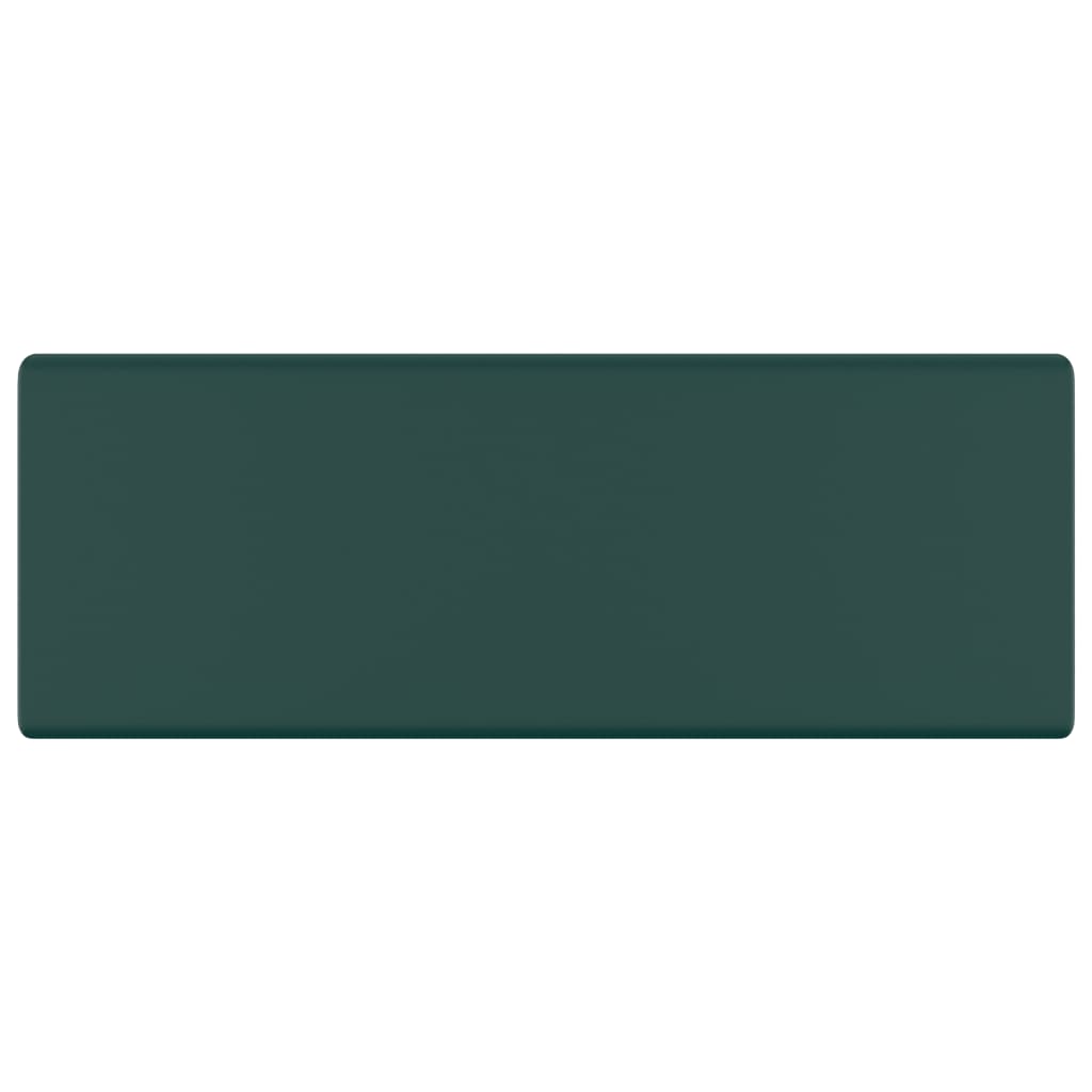 vidaXL Νιπτήρας με Υπερχείλ. Τετράγωνο Σκ Πράσινο Ματ 41x41εκ Κεραμικό