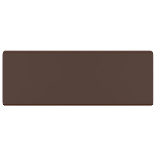 vidaXL Νιπτήρας με Υπερχείλιση Τετράγωνο Σκ Καφέ Ματ 41x41 εκ Κεραμικό