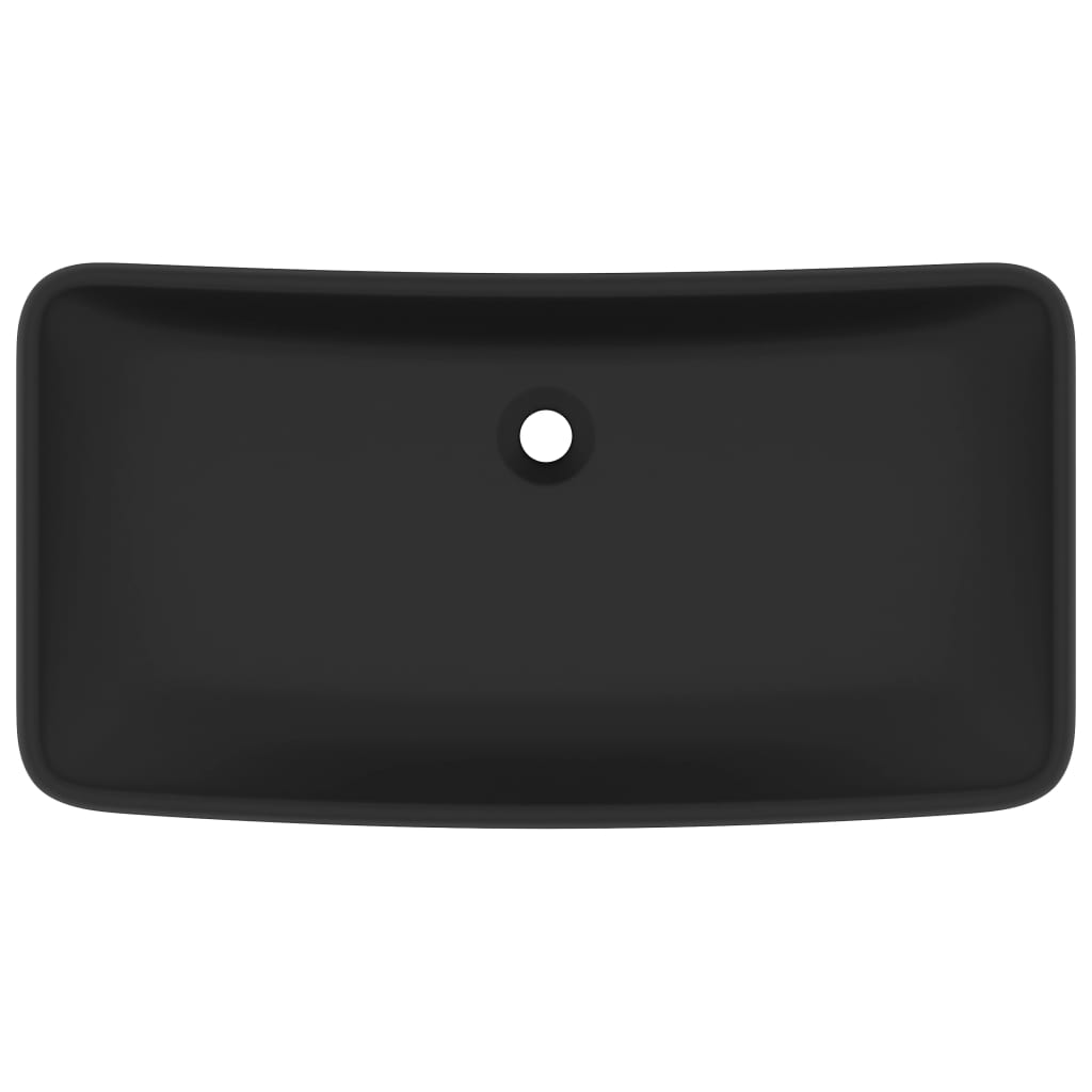 vidaXL Νιπτήρας Πολυτελής Ορθογώνιος Μαύρο Ματ 71x38 εκ. Κεραμικός