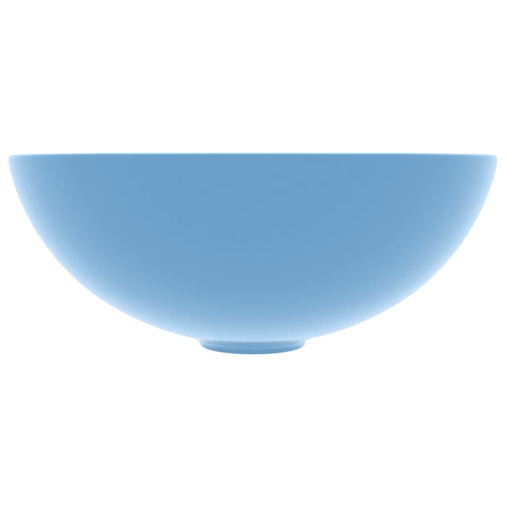 vidaXL Νιπτήρας Μπάνιου Στρογγυλός Γαλάζιος Κεραμικός