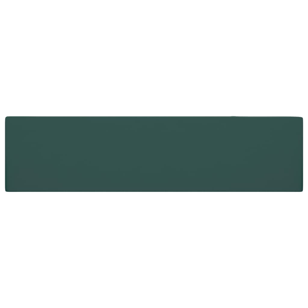 vidaXL Νιπτήρας Μπάνιου με Υπερχείλιση Σκούρο Πράσινο Κεραμικός