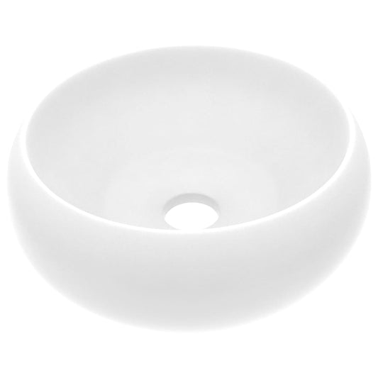 vidaXL Νιπτήρας Πολυτελής Στρογγυλός Λευκό Ματ 40 x 15 εκ. Κεραμικός