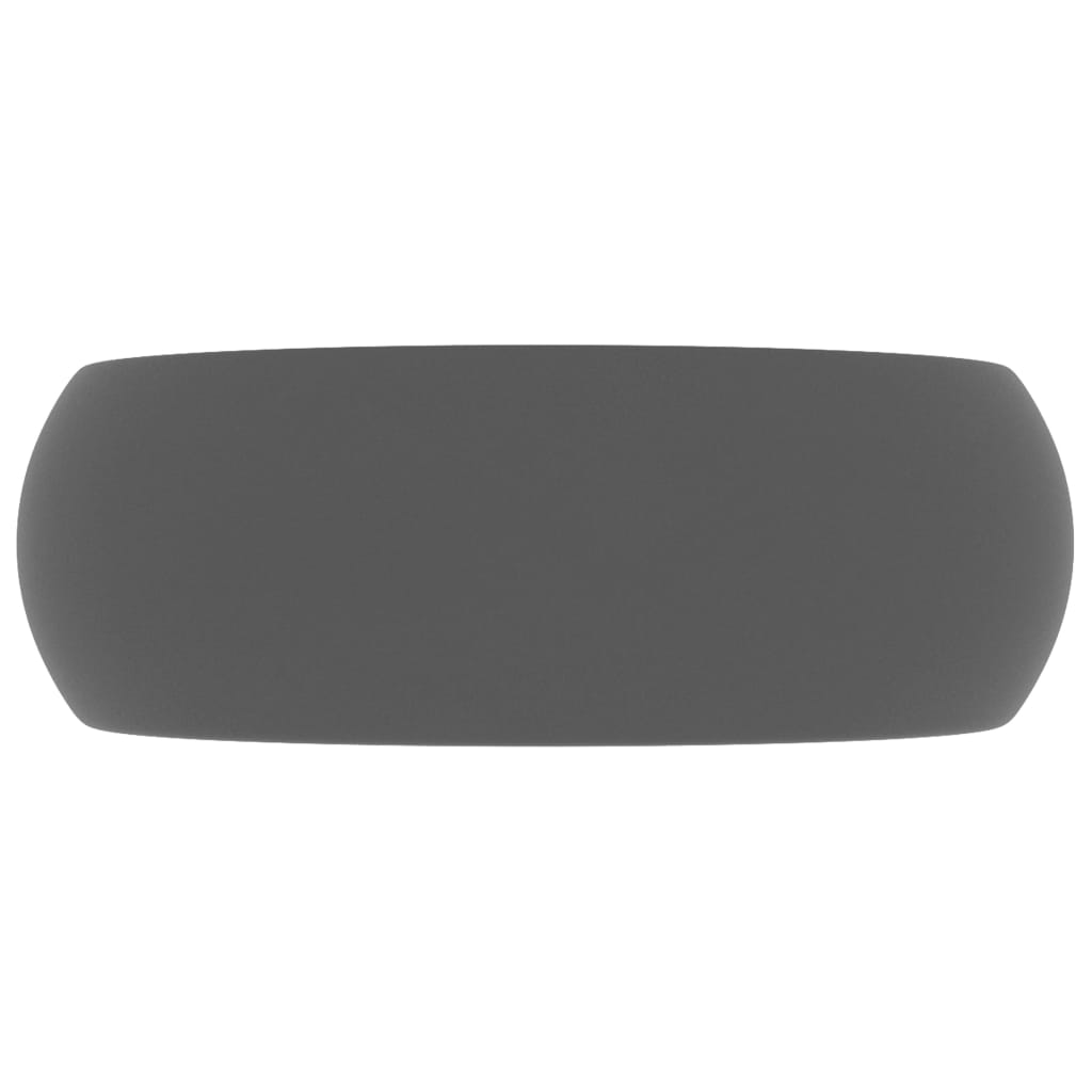 vidaXL Νιπτήρας Πολυτελής Στρογγυλός Σκ. Γκρι Ματ 40x15 εκ. Κεραμικός