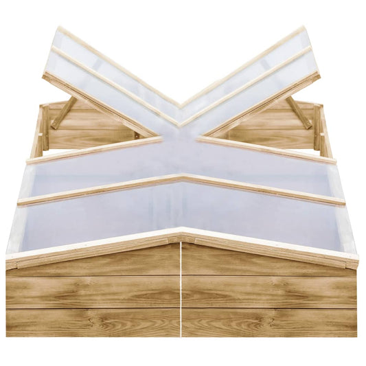vidaXL Θερμοκήπια-Σπορεία 2 τεμ. 200x50x35 εκ. Εμποτισμένο Ξύλο Πεύκου