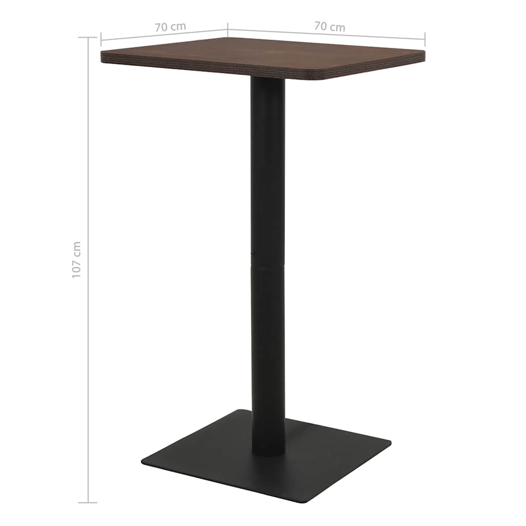 vidaXL Τραπέζι Bistro Σκούρο Σταχτί 70 x 70 x 107 εκ.