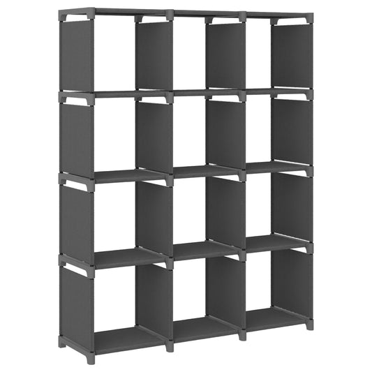 vidaXL Ραφιέρα με 12 Κύβους Γκρι 103 x 30 x 141 εκ. Υφασμάτινη