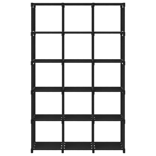 vidaXL Ραφιέρα με 15 Κύβους & Κουτιά Μαύρη 103x30x175,5 εκ. Υφασμάτινη