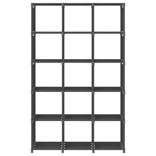 vidaXL Ραφιέρα με 15 Κύβους & Κουτιά Γκρι 103x30x175,5 εκ. Υφασμάτινη