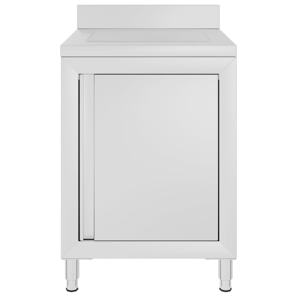 vidaXL Ερμάριο με Επιφάνεια Αποστράγγισης από Ανοξείδωτο Ατσάλι