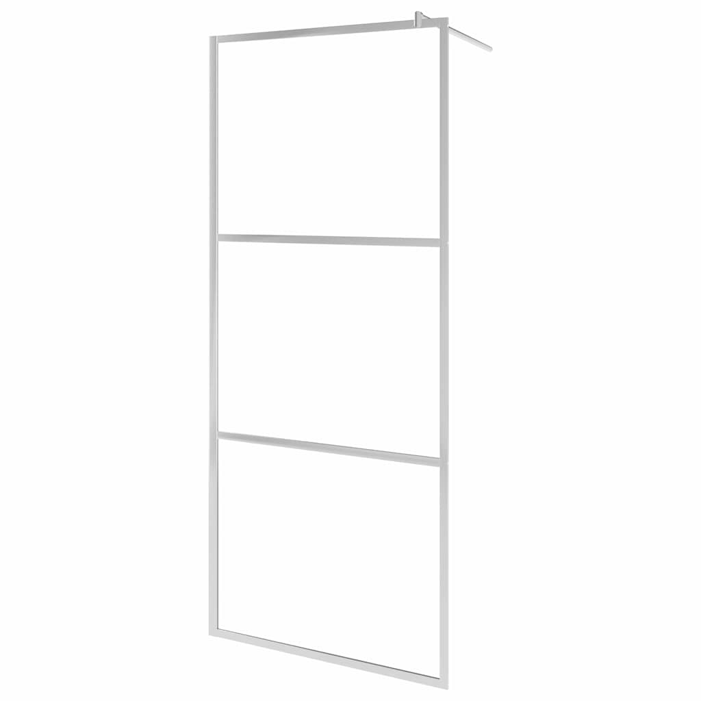 vidaXL Οθόνες ντους Ασημί 115 x 195 cm Γυαλί και Αλουμίνιο