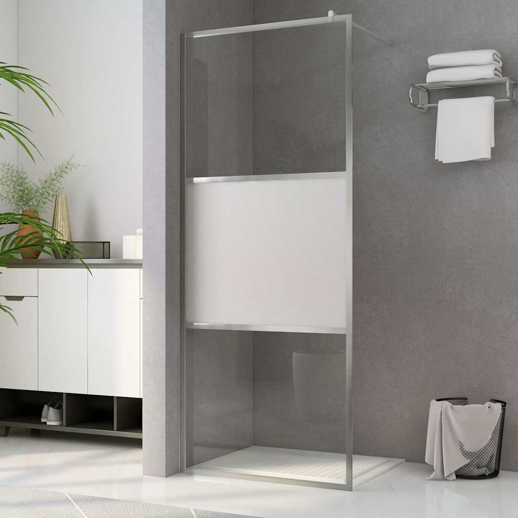 vidaXL Οθόνες ντους Ασημί 115 x 195 cm Γυαλί και Αλουμίνιο