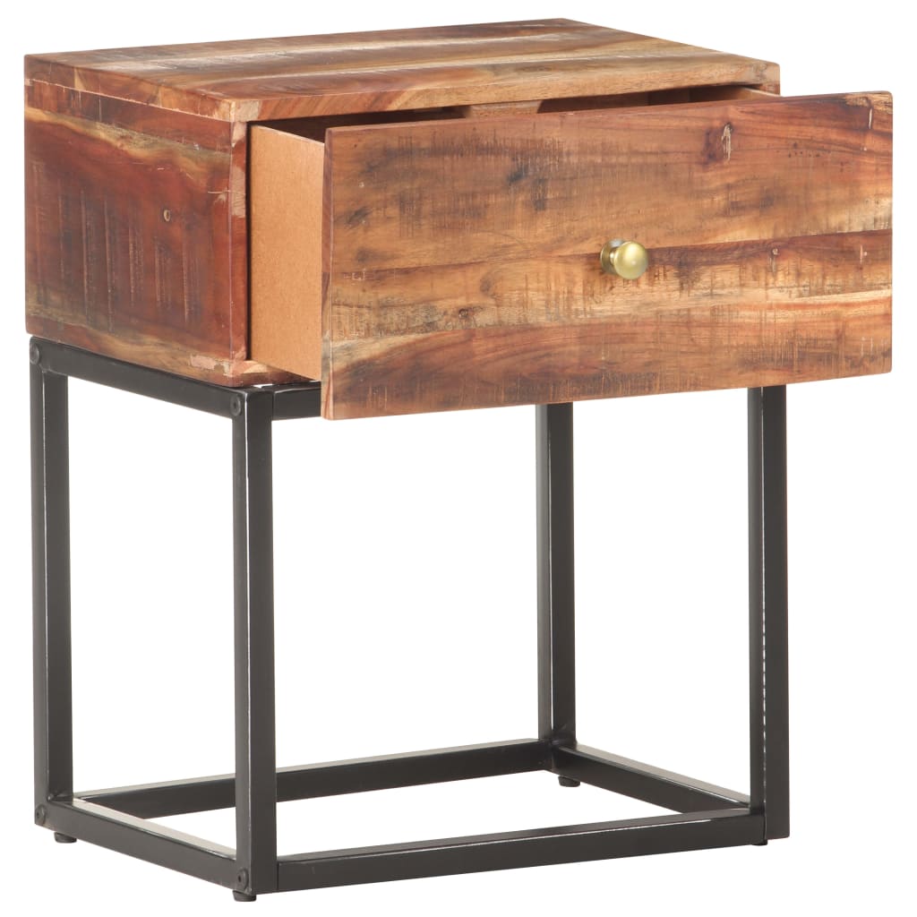 vidaXL Κομοδίνο 40x30x50 εκ. από Ακατέργαστο Ξύλο Ακακίας