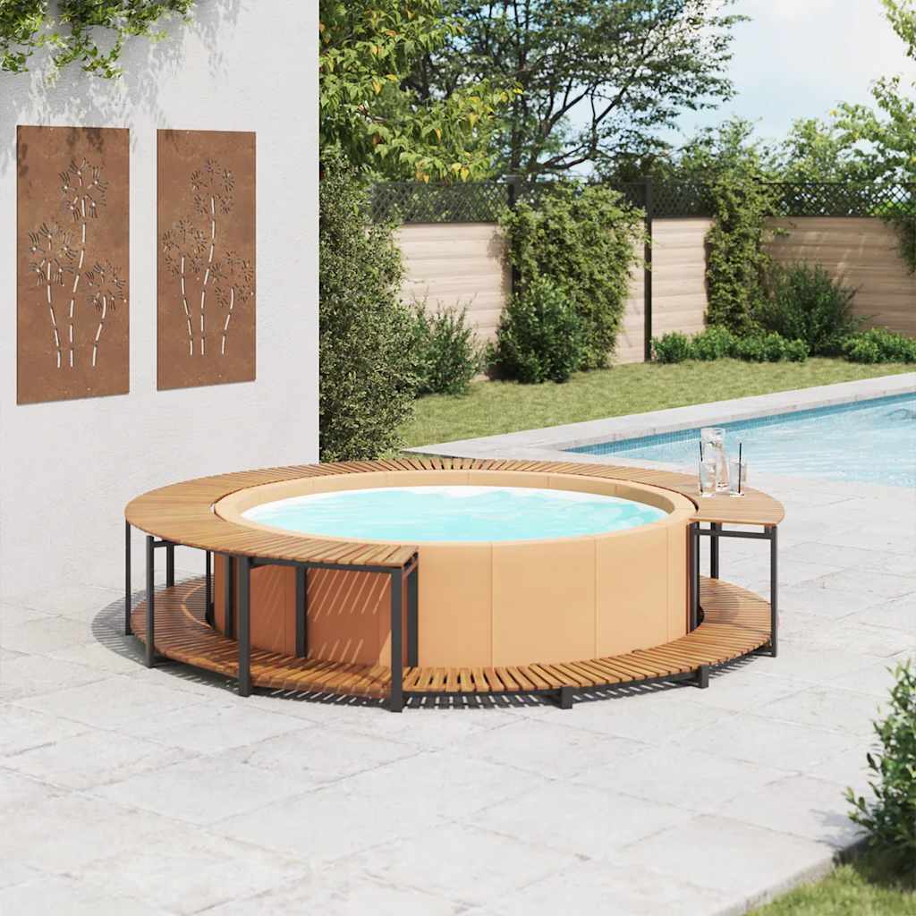 vidaXL Πλαίσιο Σπα / Υδρομασάζ 273 x 53 εκ. από Μασίφ Ξύλο Ακακίας