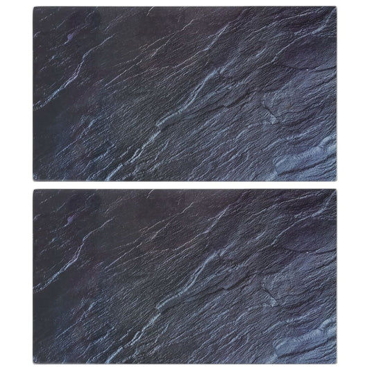 vidaXL Επιφάνεια Κοπής 2 τεμ. Σχέδιο Φυσικής Πέτρας από Ψημένο Γυαλί