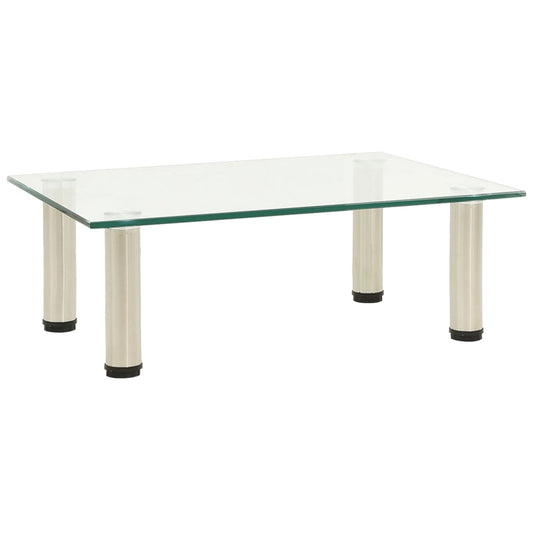 vidaXL Βάση Τηλεόρασης Διαφανές 40 x 35 x 17 εκ. από Ψημένο Γυαλί