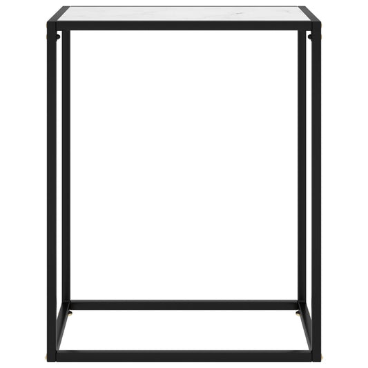 vidaXL Τραπέζι Κονσόλα Λευκό 60 x 35 x 75 εκ. από Ψημένο Γυαλί