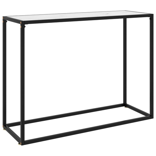 vidaXL Τραπέζι Κονσόλα Λευκό 100 x 35 x 75 εκ. από Ψημένο Γυαλί