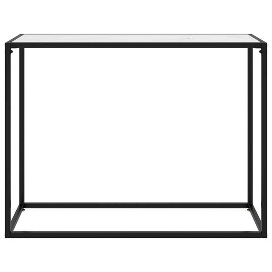 vidaXL Τραπέζι Κονσόλα Λευκό 100 x 35 x 75 εκ. από Ψημένο Γυαλί