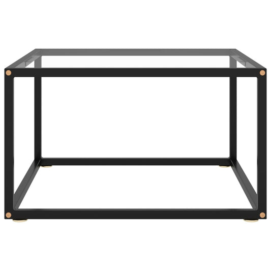 vidaXL Τραπεζάκι Σαλονιού Μαύρο 60 x 60 x 35 εκ. με Ψημένο Γυαλί
