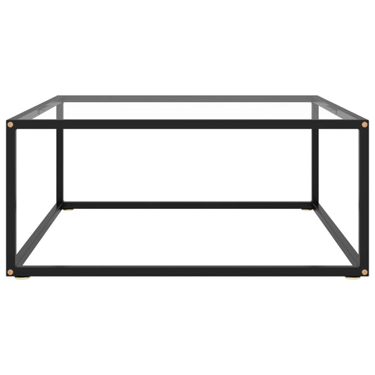 vidaXL Τραπεζάκι Σαλονιού Μαύρο 80 x 80 x 35 εκ. με Ψημένο Γυαλί