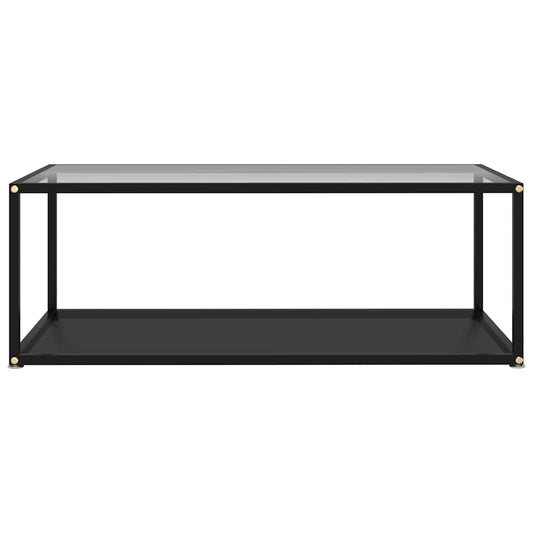 vidaXL Τραπεζάκι Σαλονιού Διαφανές / Μαύρο 100x50x35 εκ. Ψημένο Γυαλί