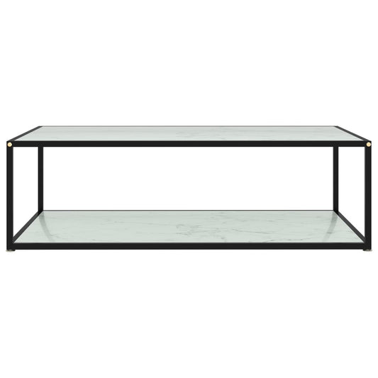 vidaXL Τραπεζάκι Σαλονιού Λευκό 120 x 60 x 35 εκ. από Ψημένο Γυαλί