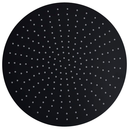 vidaXL Κεφαλή Nτους Βροχή Στρογγυλή Μαύρη 40 εκ. από Ανοξείδωτο Ατσάλι