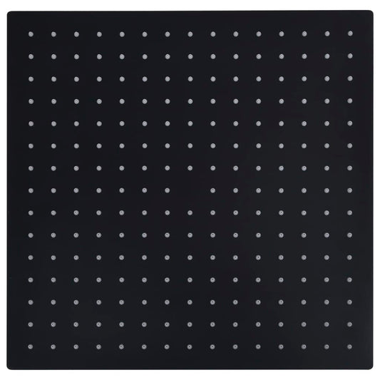 vidaXL Κεφαλή Nτους Βροχή Τετράγωνη Μαύρη 40x40 εκ. Ανοξείδωτο Ατσάλι