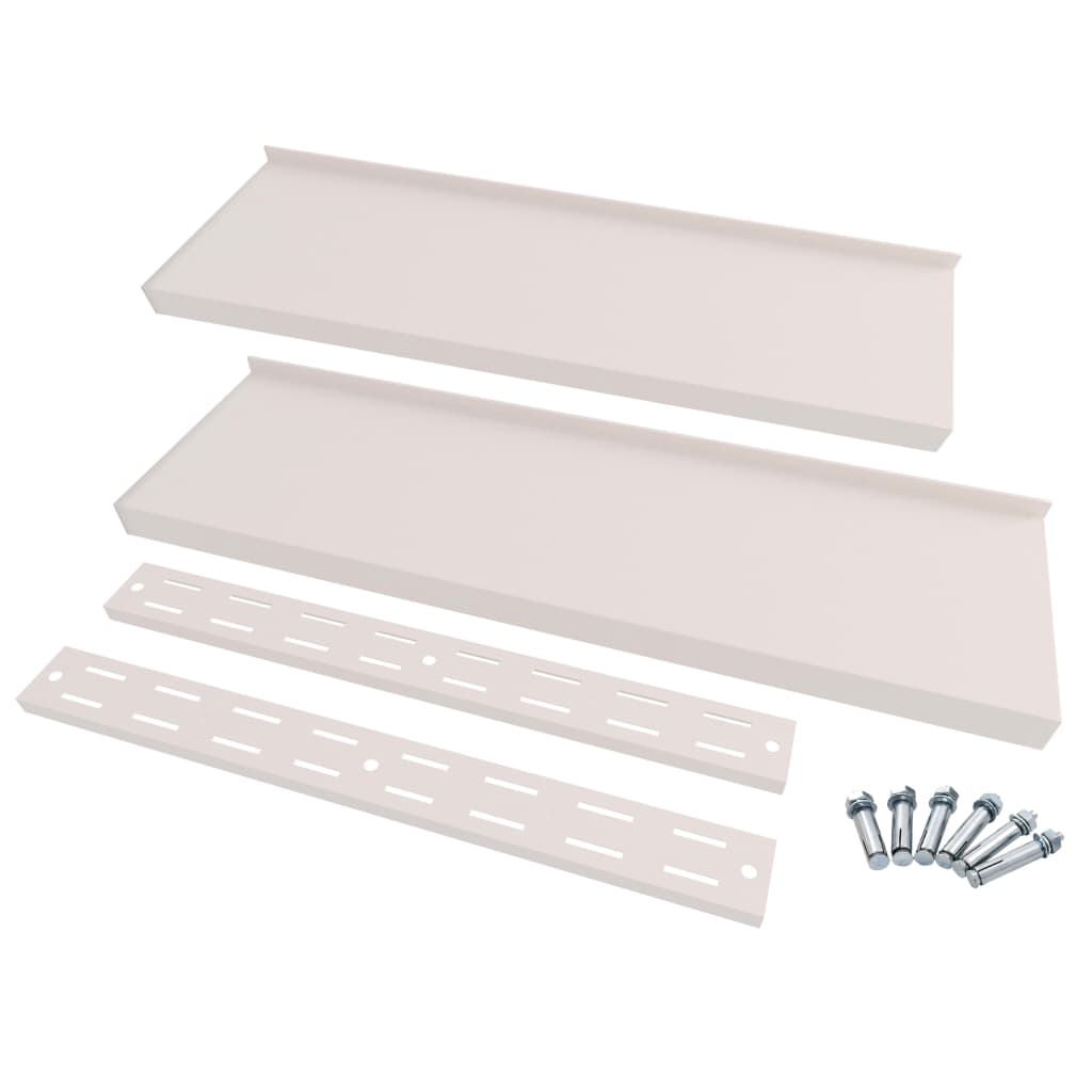 vidaXL Ράφια Τοίχου 2 Επιπέδων 2 τεμ. 200 x 30 εκ. Ανοξείδωτο Ατσάλι