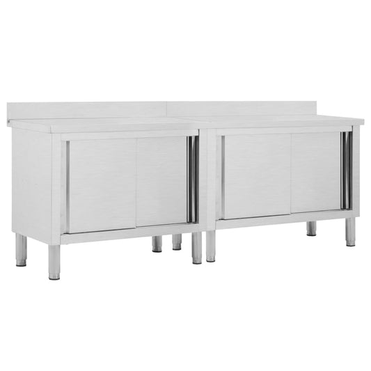 vidaXL Ερμάρια Συρόμενες Πόρτες 2 τεμ. 240x50x(95-97) εκ. Ανοξ. Ατσάλι