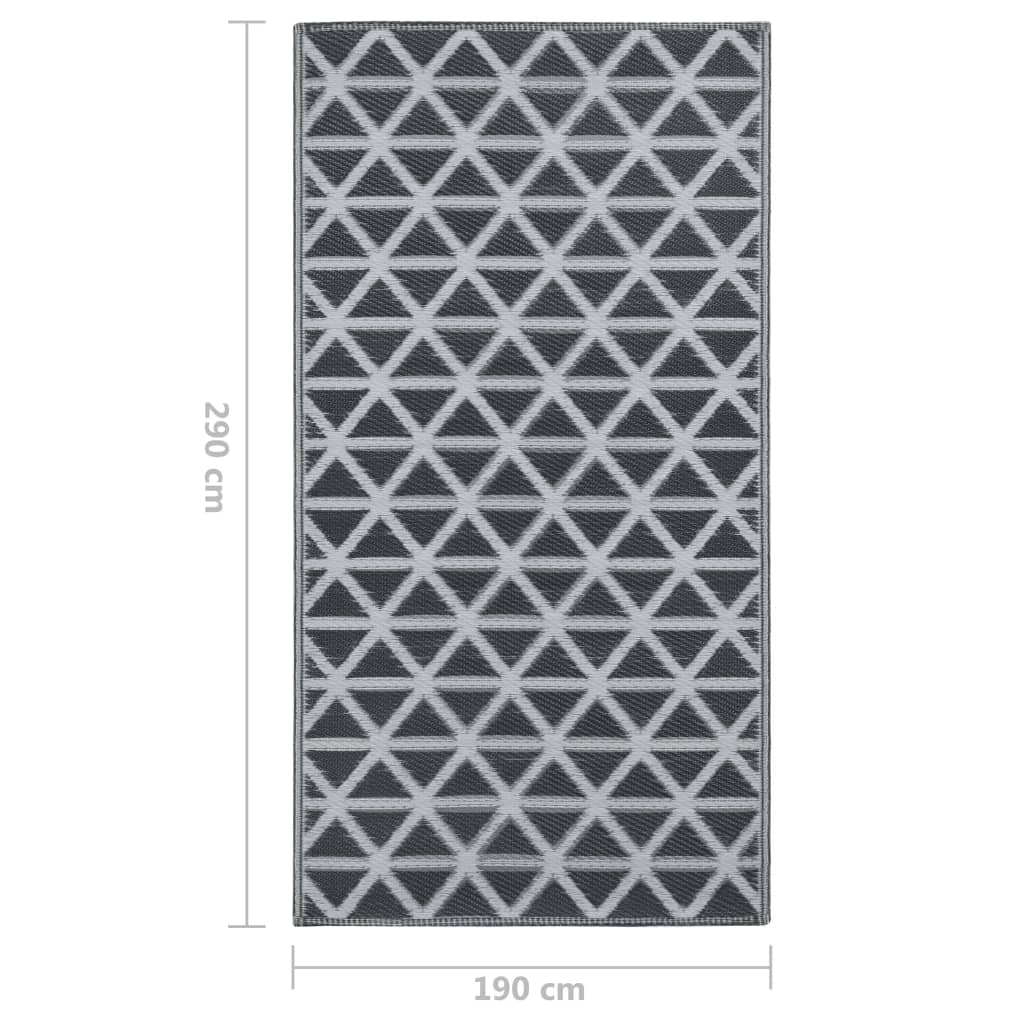 vidaXL Χαλί εξωτερικού χώρου ARAKIL Μαύρο 190x290 cm PP