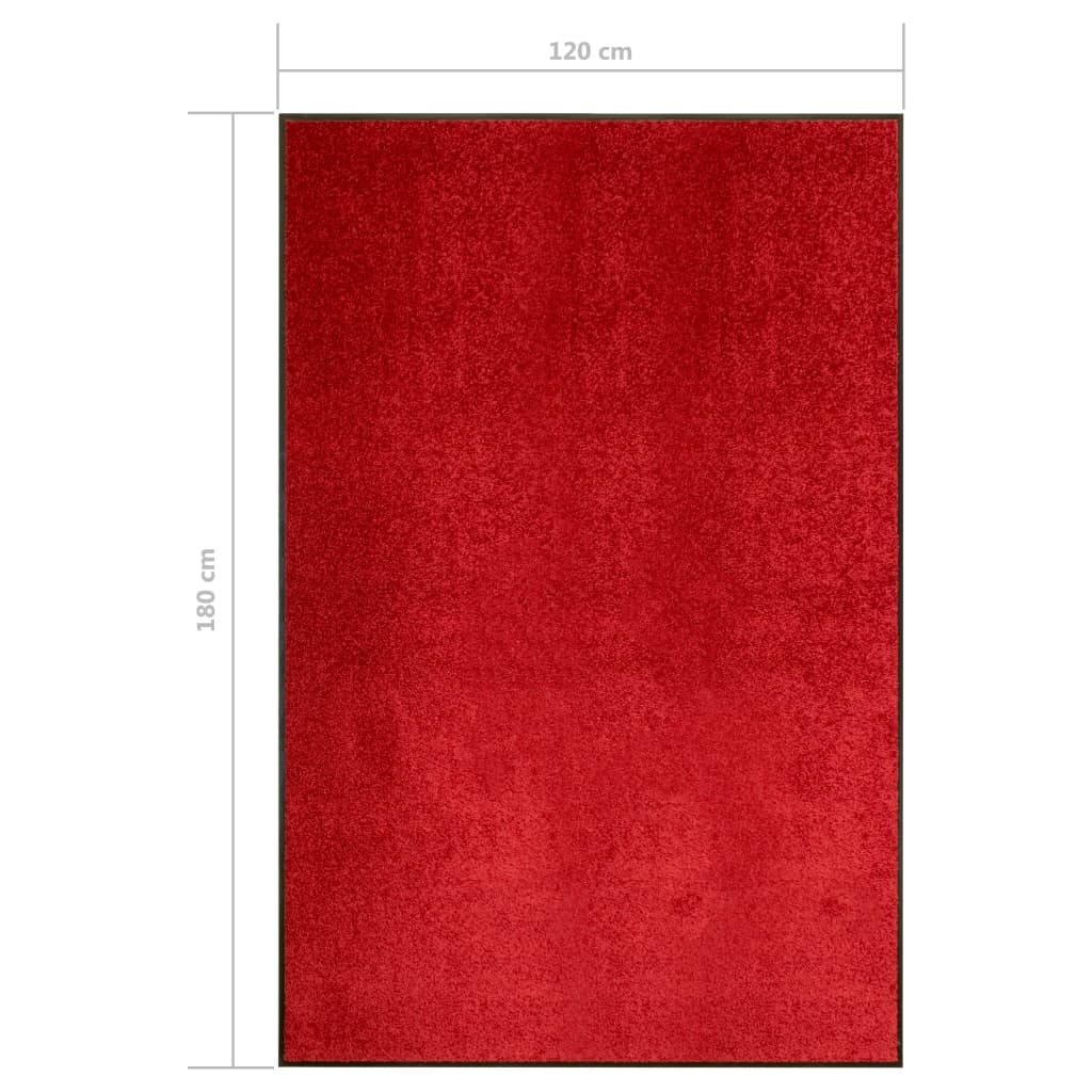 vidaXL Πατάκι Εισόδου Πλενόμενο Κόκκινο 120 x 180 εκ.