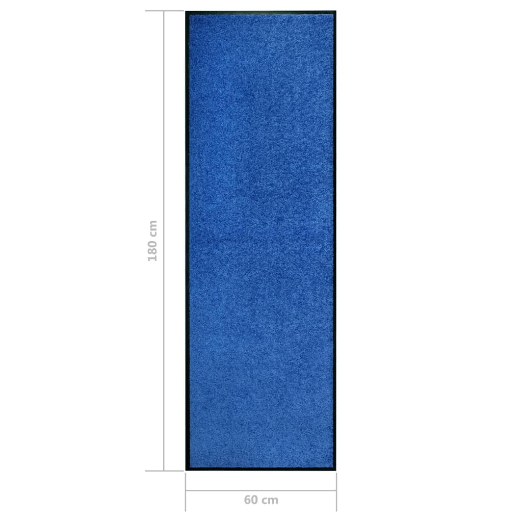 vidaXL Πατάκι Εισόδου Πλενόμενο Μπλε 60 x 180 εκ.