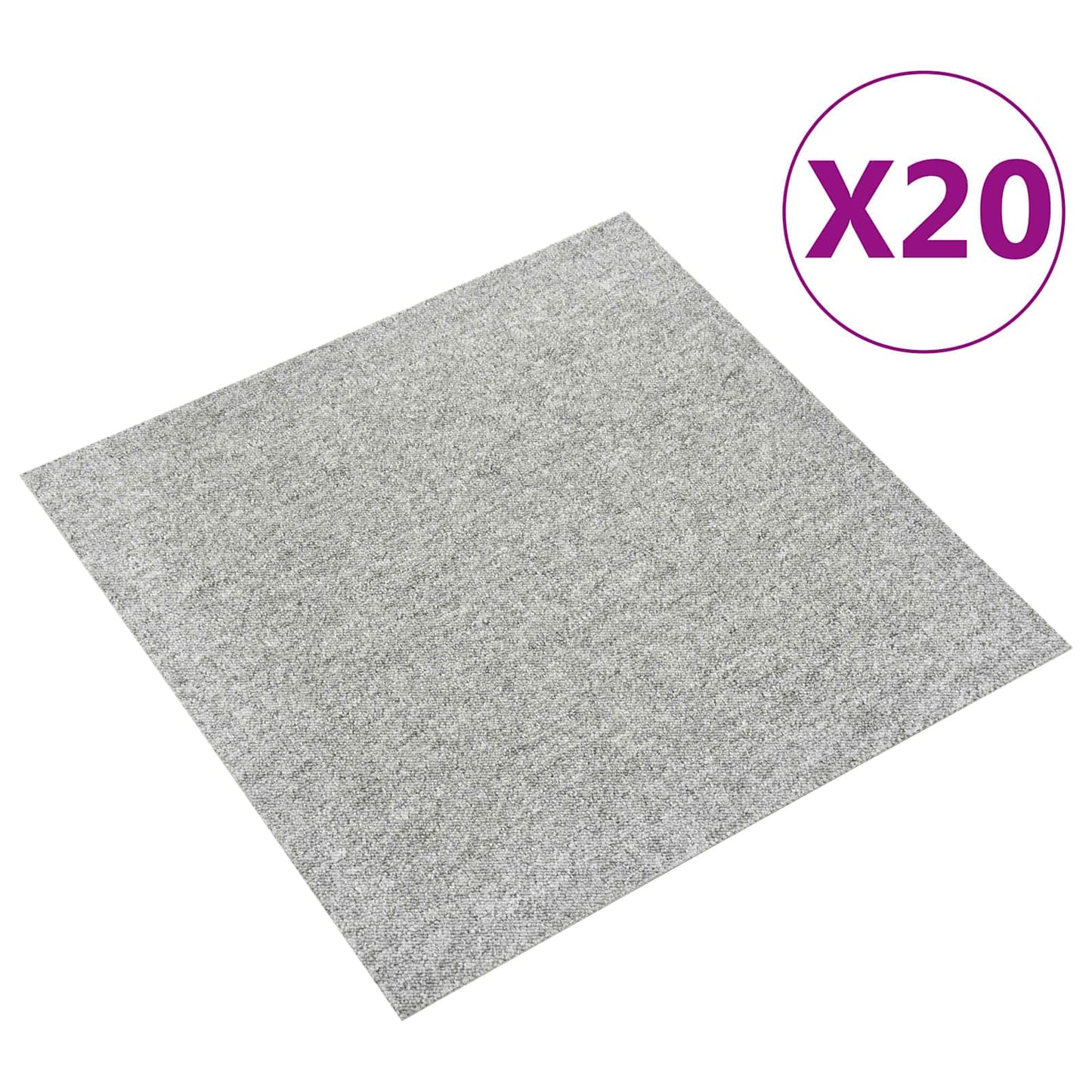 vidaXL Χαλί 20 pcs Ανοιχτό γκρι 50 x 50 cm 100% Πολυπροπυλένιο